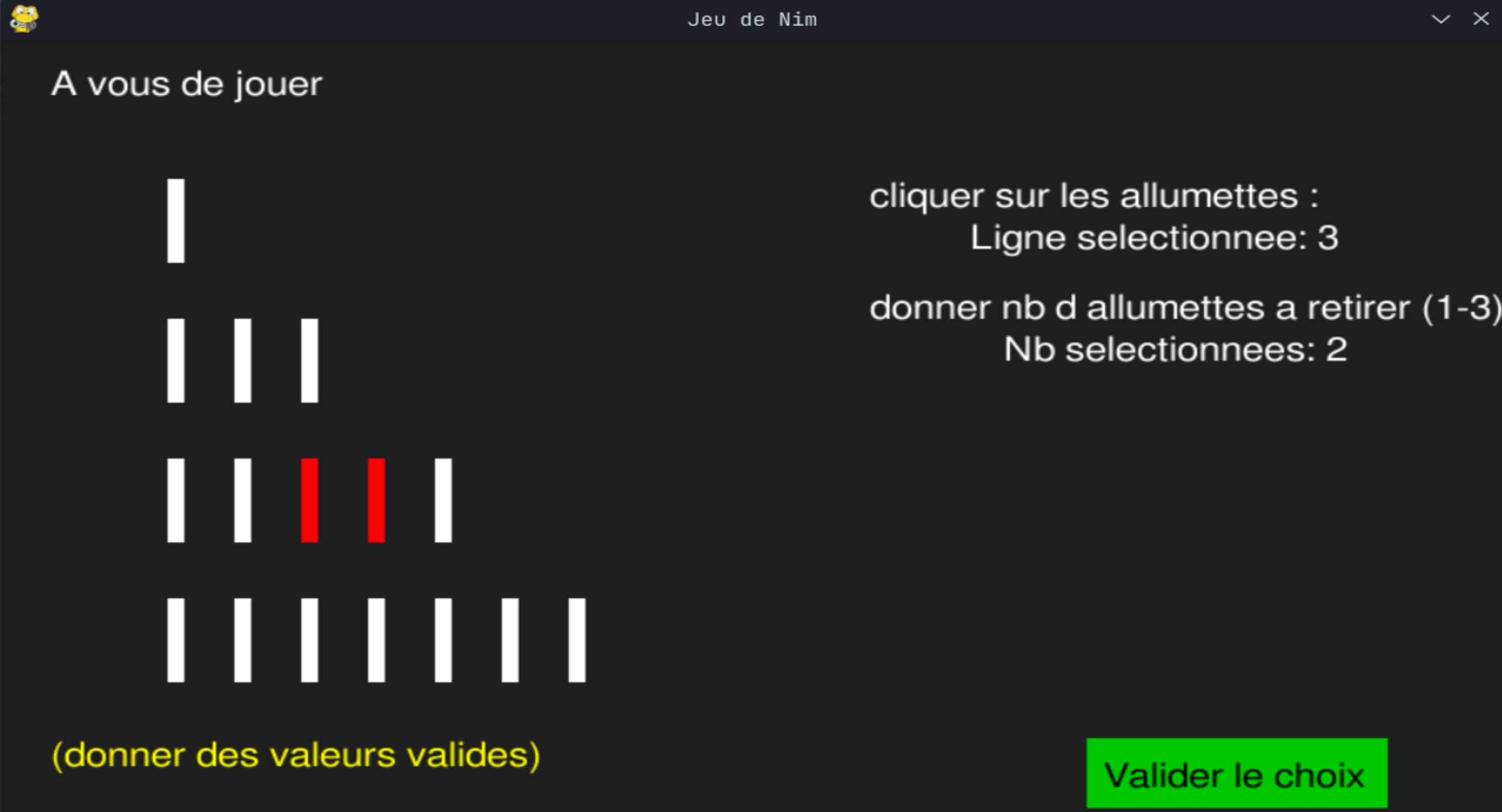 Nim game with Minimax AI